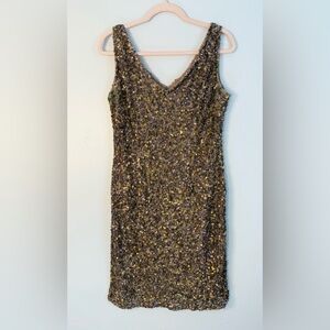 THEIA gold sequin mini dress size 12